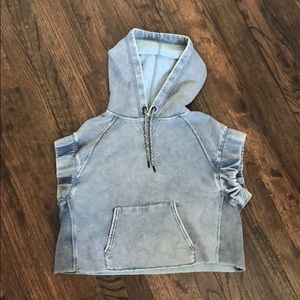 cropped, short sleeved hoodie